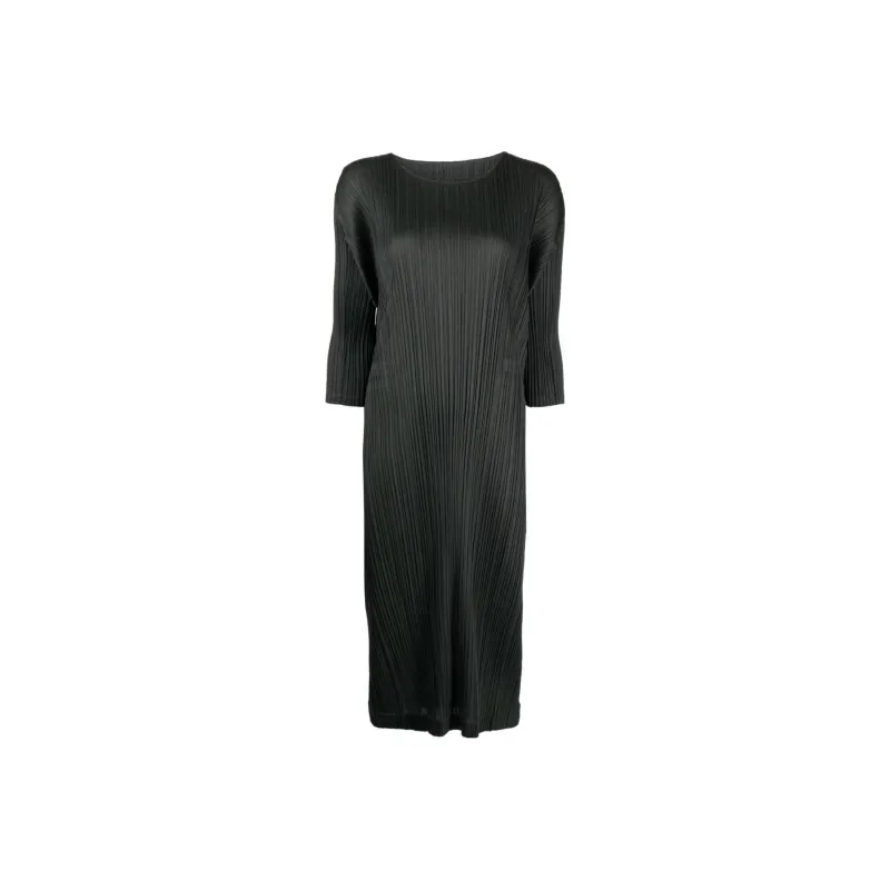 PLEATS PLEASE ISSEY MIYAKE Long-Sleeved Dresses Women's Black-0
