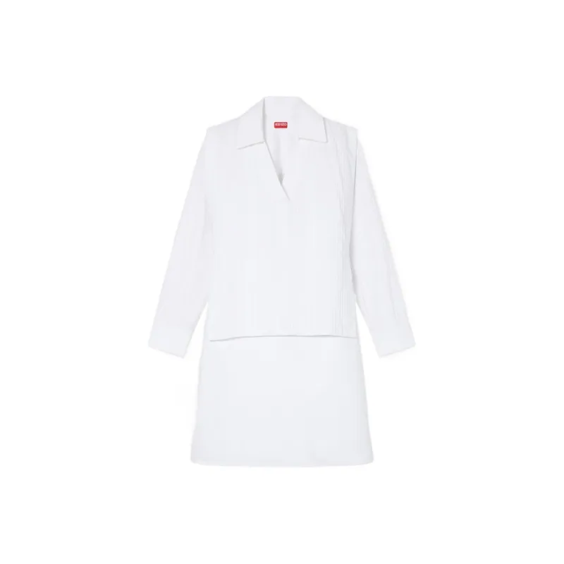 KENZO SS24 Long-Sleeved Dresses Women's White-0