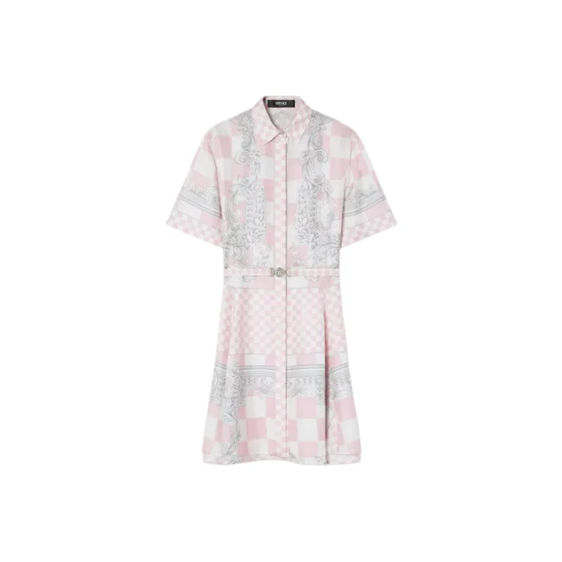 VERSACE Barocco Printed Belted Shirtdress-0