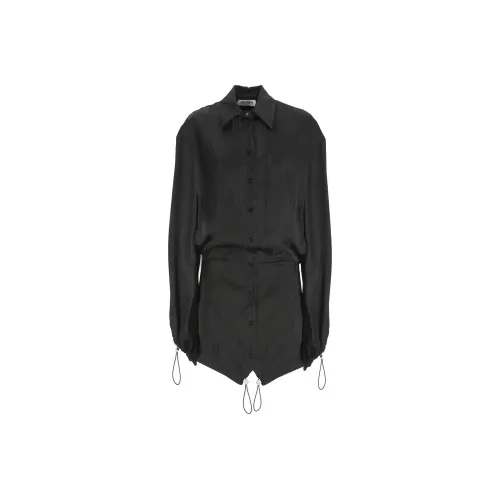 The Attico Drawstring Hem Mini Satin Dress