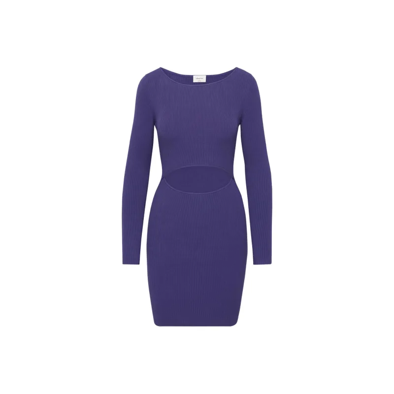 ARITZIA Wilfred Free Cut-Out Knit Longsleeve Mini Dress Long-Sleeved Dresses Women's Deep Violet-4