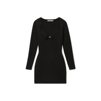 Alexander Wang Logo Detailed Long Sleeved Dress