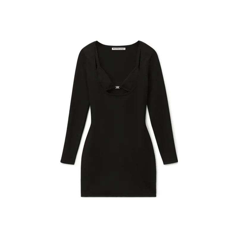 Alexander Wang Logo Detailed Long Sleeved Dress-0