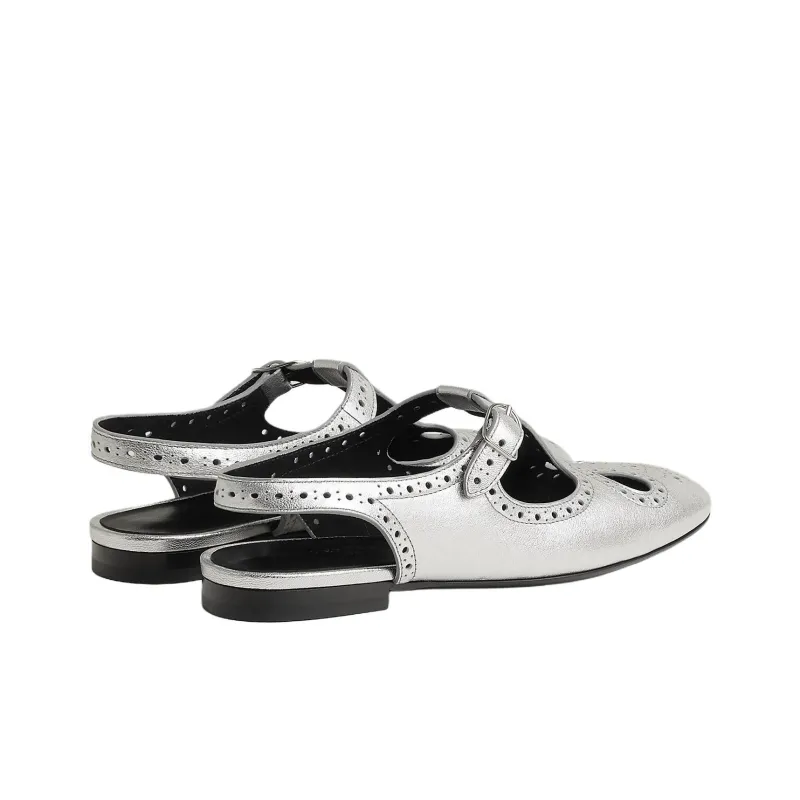 HERMES Kim Casual Single Shoes Women's Silver-2