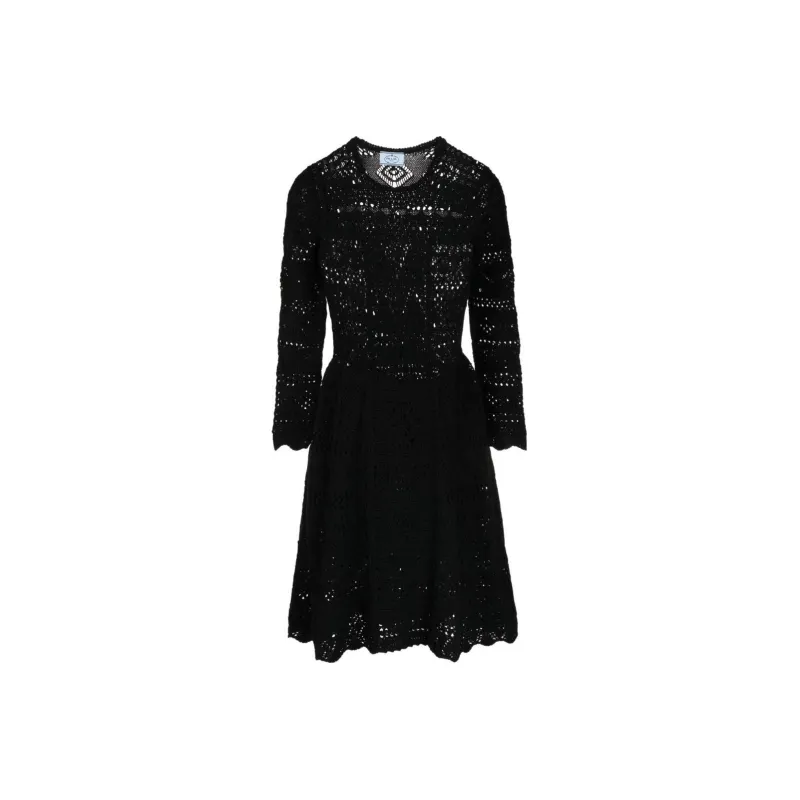 PRADA Flared skirt Crochet Dress-0