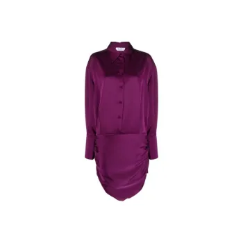 The Attico Hatty Satin Mini Shirtdress