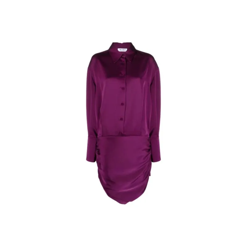 The Attico Hatty Satin Mini Shirtdress-0