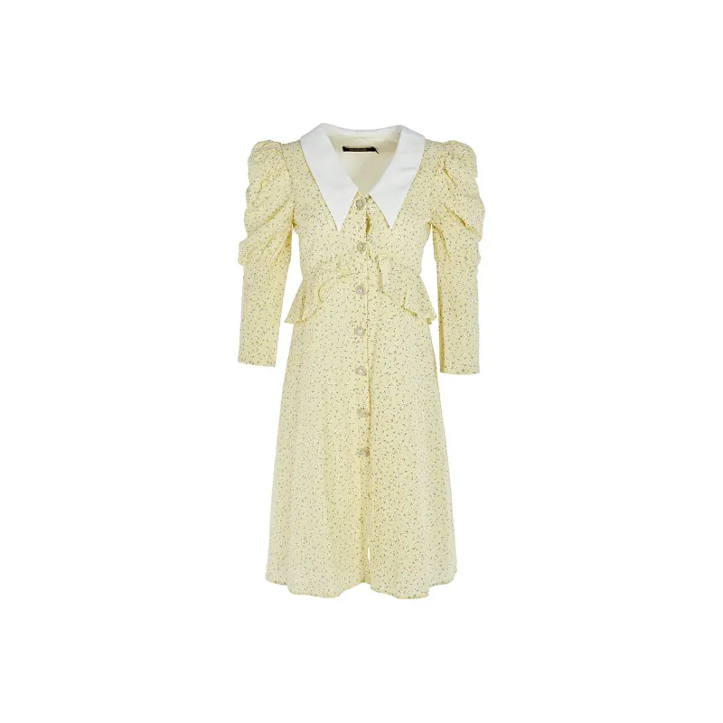 Marie Elie Long-Sleeved Dresses Women's Light Yellow-0