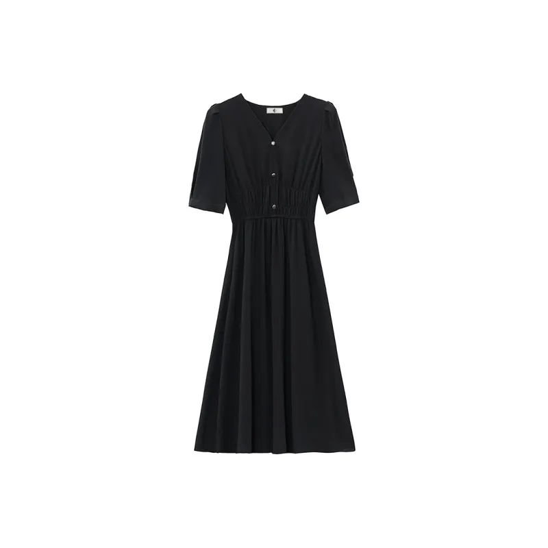 MM Short Sleeved Dress Women's Black-0
