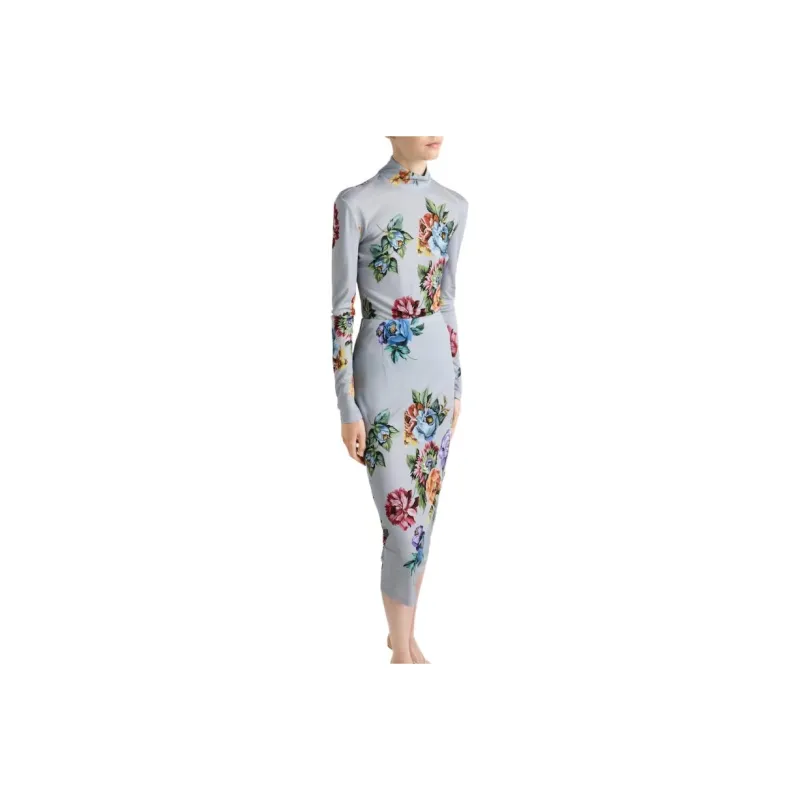 PRADA Long-Sleeved Dresses Women's Steel Gray-0