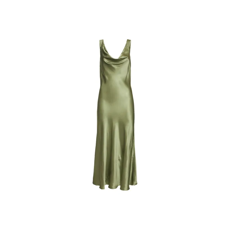 REFORMATION Bryn Silk Dress Sleeveless Dress Women's Green-0