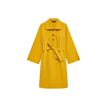 WEEKEND MaxMara Afro Collection Cotton Poplin Dress Long-Sleeved Dresses Women's Yellow