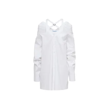 PRADA SS23 Long Sleeved Dress Women's White