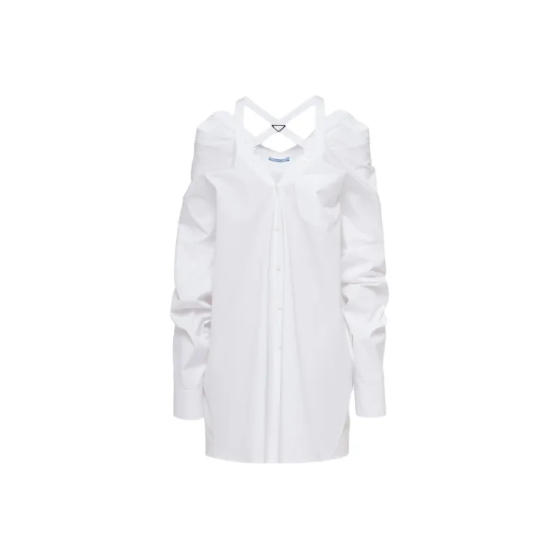 PRADA SS23 Long Sleeved Dress Women's White-0