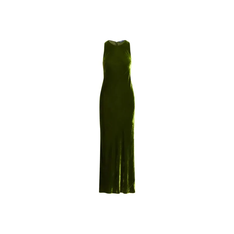 Polo Ralph Lauren Velvet Slip on Maxi Dress-0