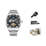 Silver Case Black Dial Steel Band-Packaging