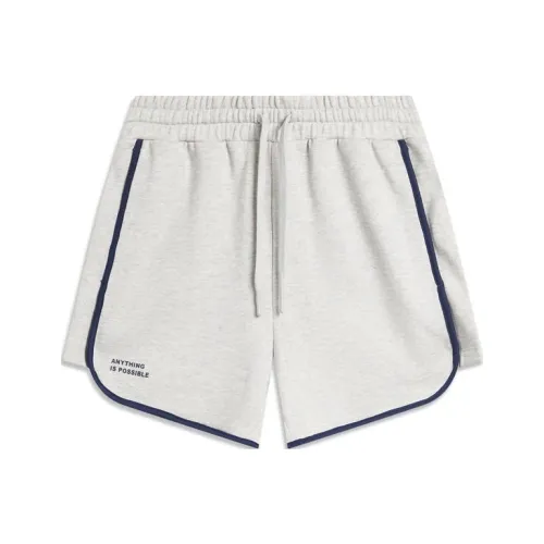 LiNing Weekend chart Casual Shorts Women's Heather Gray Light Smoke Gray