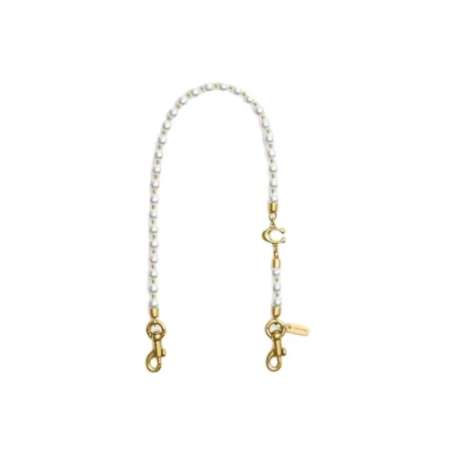 COACH Metal Patch Plastic Bag Strap Women's White