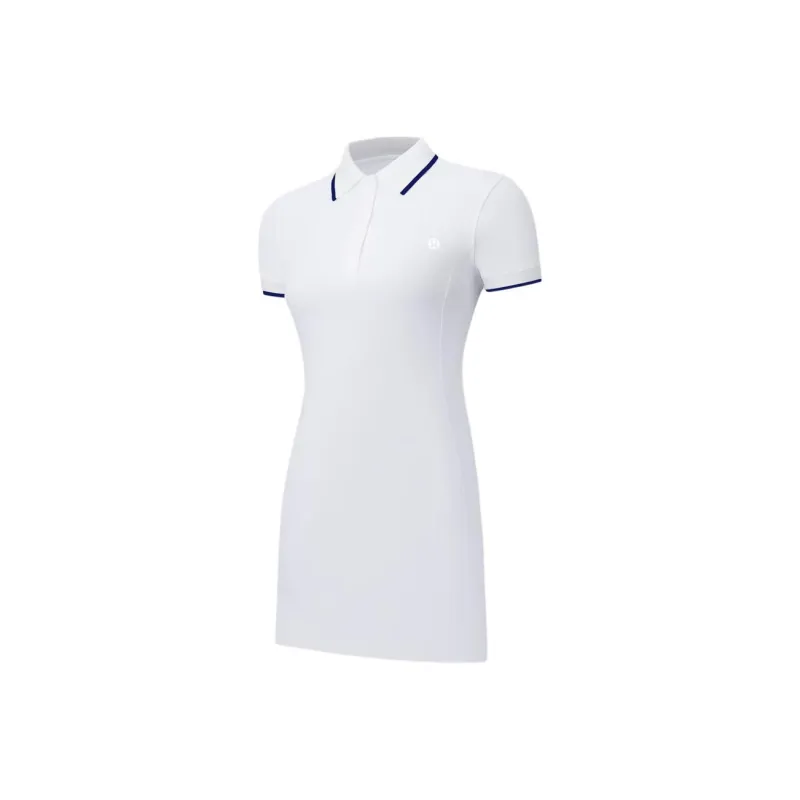 Lululemon Slim Fit Short Sleeved Dress Women's White/Carefree Blue/WHT/CLBL-0