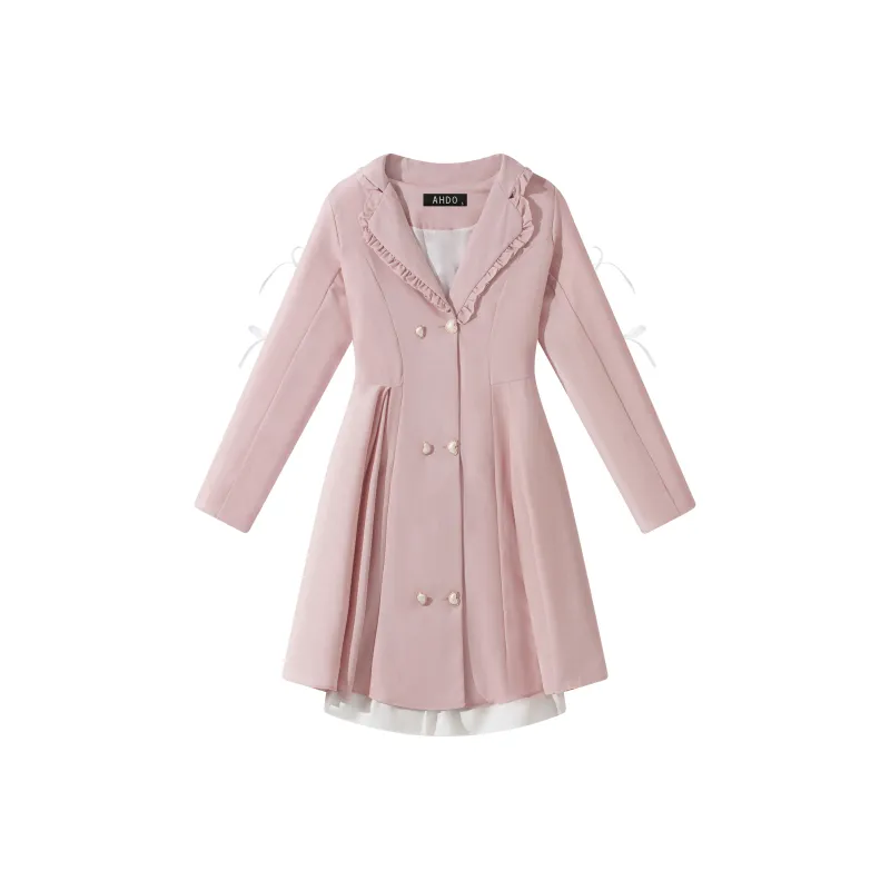 AHDO Long Sleeved Dresses Women's Pink-0