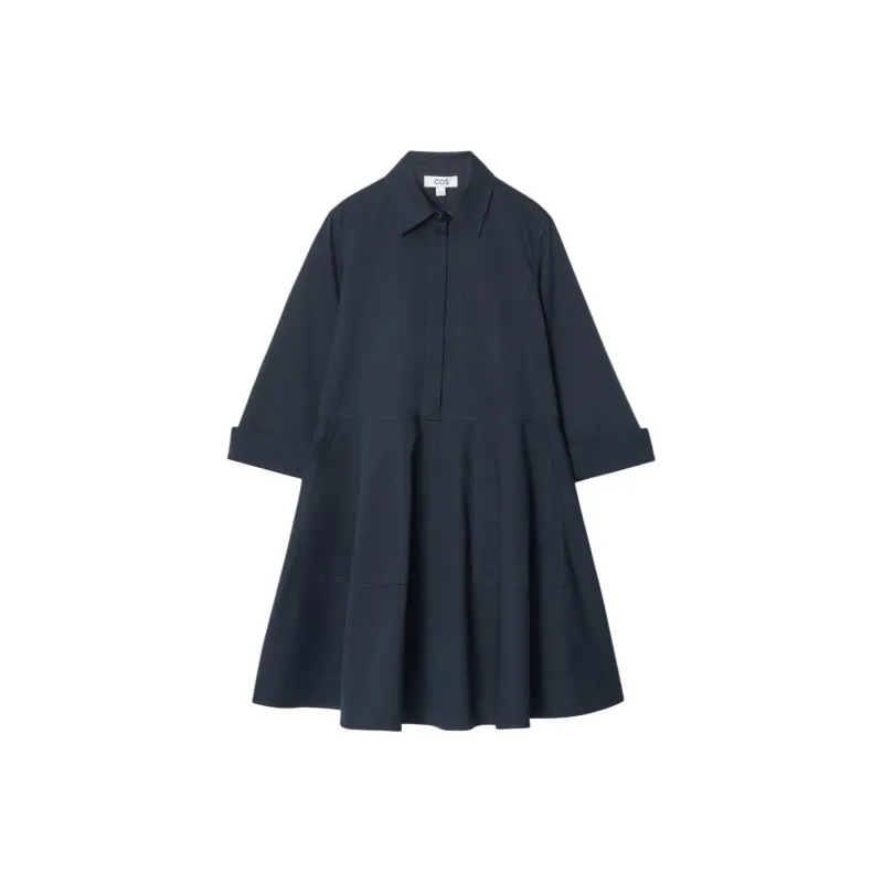 COS Long-Sleeved Dresses Women's Navy Blue-0