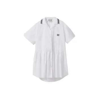 MIU MIU Logo print Poplin Minidress