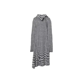 Burberry Turtleneck Asymmetric Midi Dress