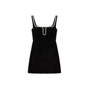 Self portrait Velvet Skater Mini Dress