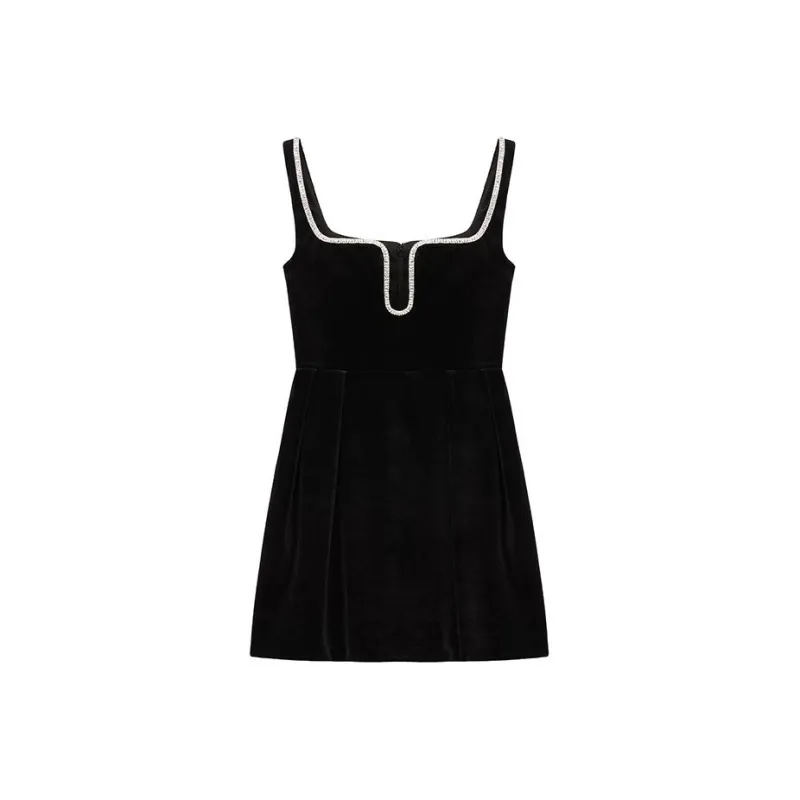 Self portrait Velvet Skater Mini Dress-0
