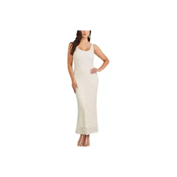 GUESS FW23 Marylin Sequin Dress Sleeveless Dress Women's White
