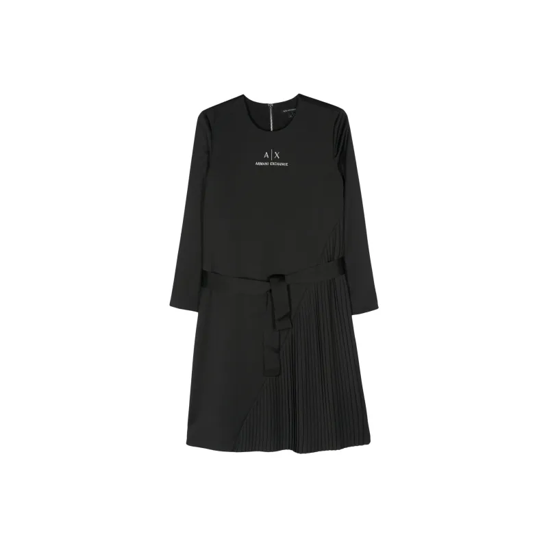 ARMANI EXCHANGEAE SS24 Long Sleeved Dress Women's Black-0