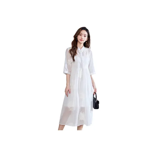 Love Elaine Short Sleeved Dresses Women's Ecru