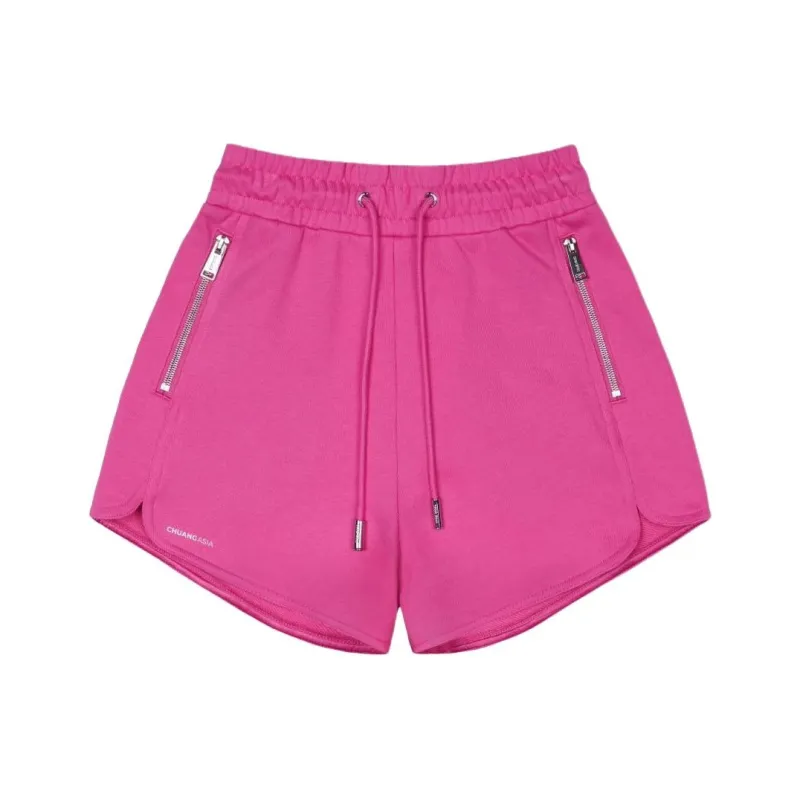TEAM WANG Logo print Cotton Track Shorts-4