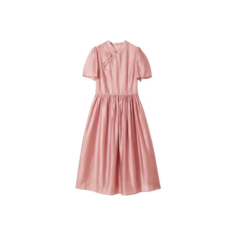 Dme Short Sleeved Dresses Women's Light Peach Pink-0