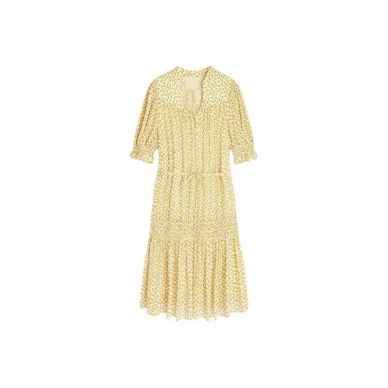 Famanxuan Short-Sleeved Dresses Women's Sunflower Of The Wind-0