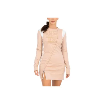 Adidas Long Sleeved Dresses Women's Gray Peach