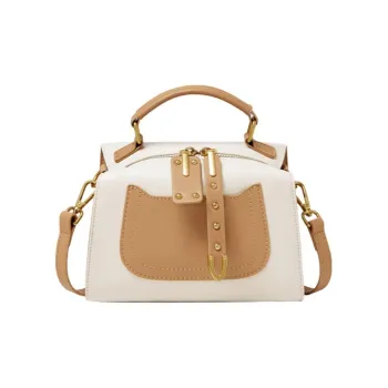 15 MINS Synthetic Leather Shoulder Bag, Crossbody Bag, Handbag Women's Ecru & Apricot