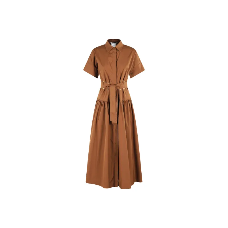 MaxMara Short Sleeved Dress Women's Brown-0