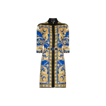 VERSACE Long Sleeved Dress Women's Blue