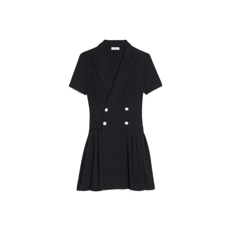Sandro Short Sleeved Dress Women's Black-0
