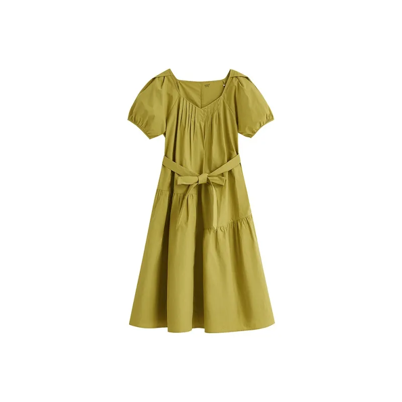 Inman Short Sleeved Dress Women's Spring Grass Green-0