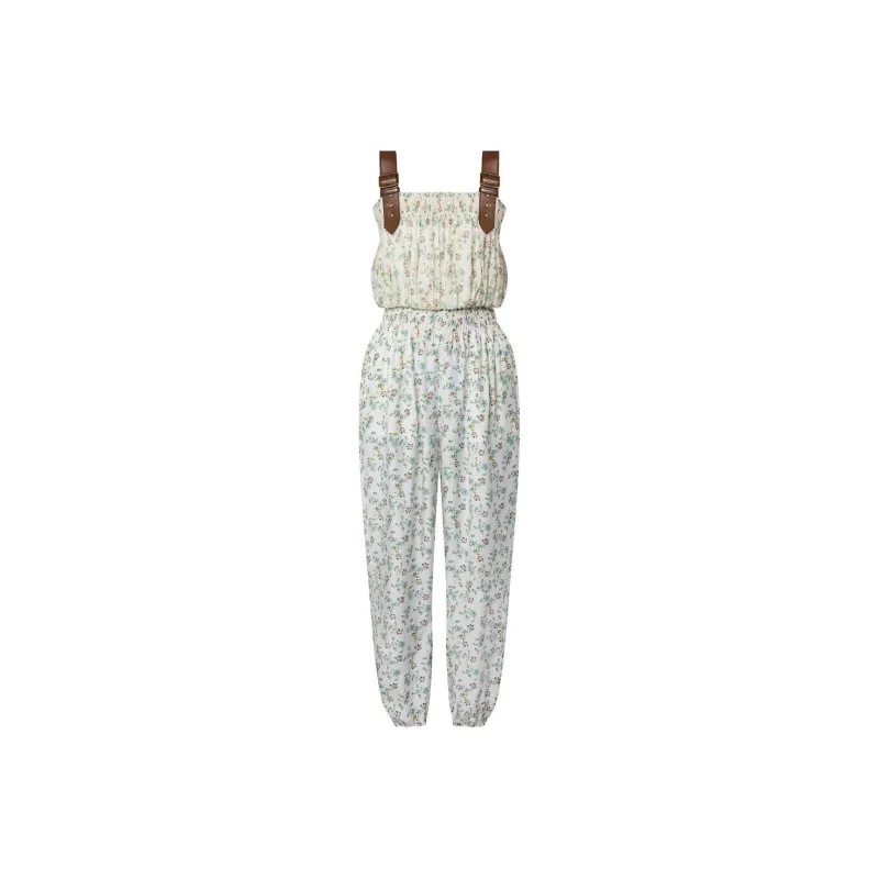 LOUIS VUITTON Floral Print Leather Strap Jumpsuit-0