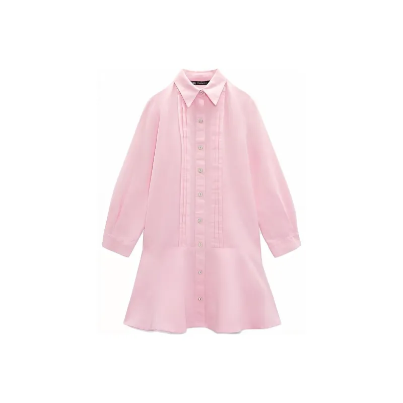ZARA Long-Sleeved Dresses Women's Pink-0