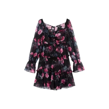 Bebe SS24 Long Sleeved Dresses Women's Black Pinkish