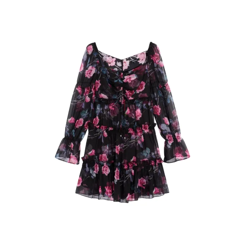 Bebe SS24 Long-Sleeved Dresses Women's Black Pinkish-0