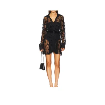NORMA KAMALI Flocked leaves Mini Dress