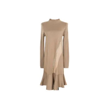 MISSSHINE Long Sleeved Dresses Women's Khaki