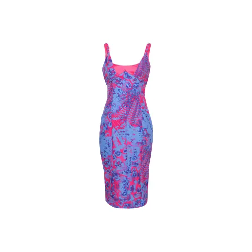 VERSACE JEANS Animalier Bodycon Midi Dress