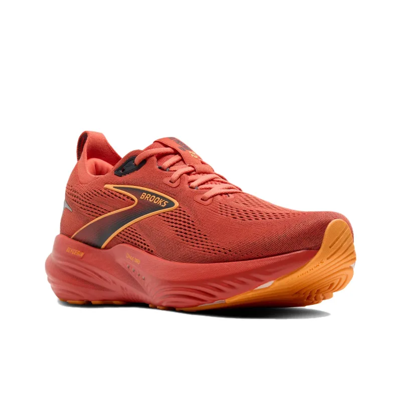 Brooks Glycerin 22 Anti Slip Wear Resistant Low Top Running Shoes Men's Orange-2