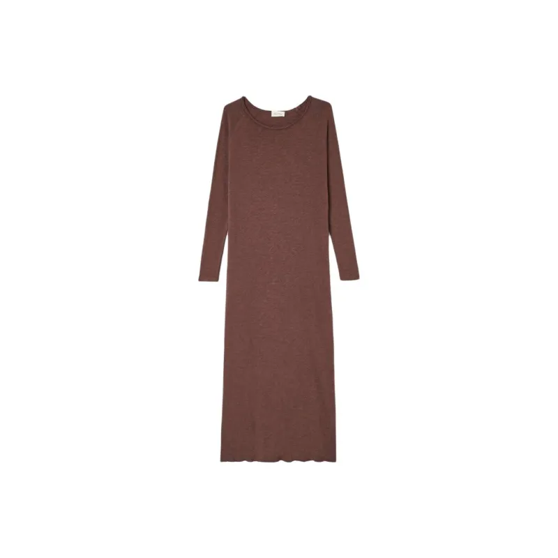 AMERICAN VINTAGE A.M FW24 ROBE FEMME SONOMA Long-Sleeved Dresses Women's Vintage Chocolate-0